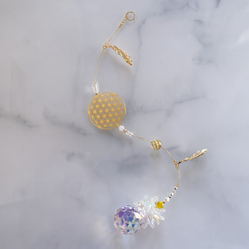 調和＆魂の成長＊フラワー・オブ・ライフのゴールドサンキャッチャー