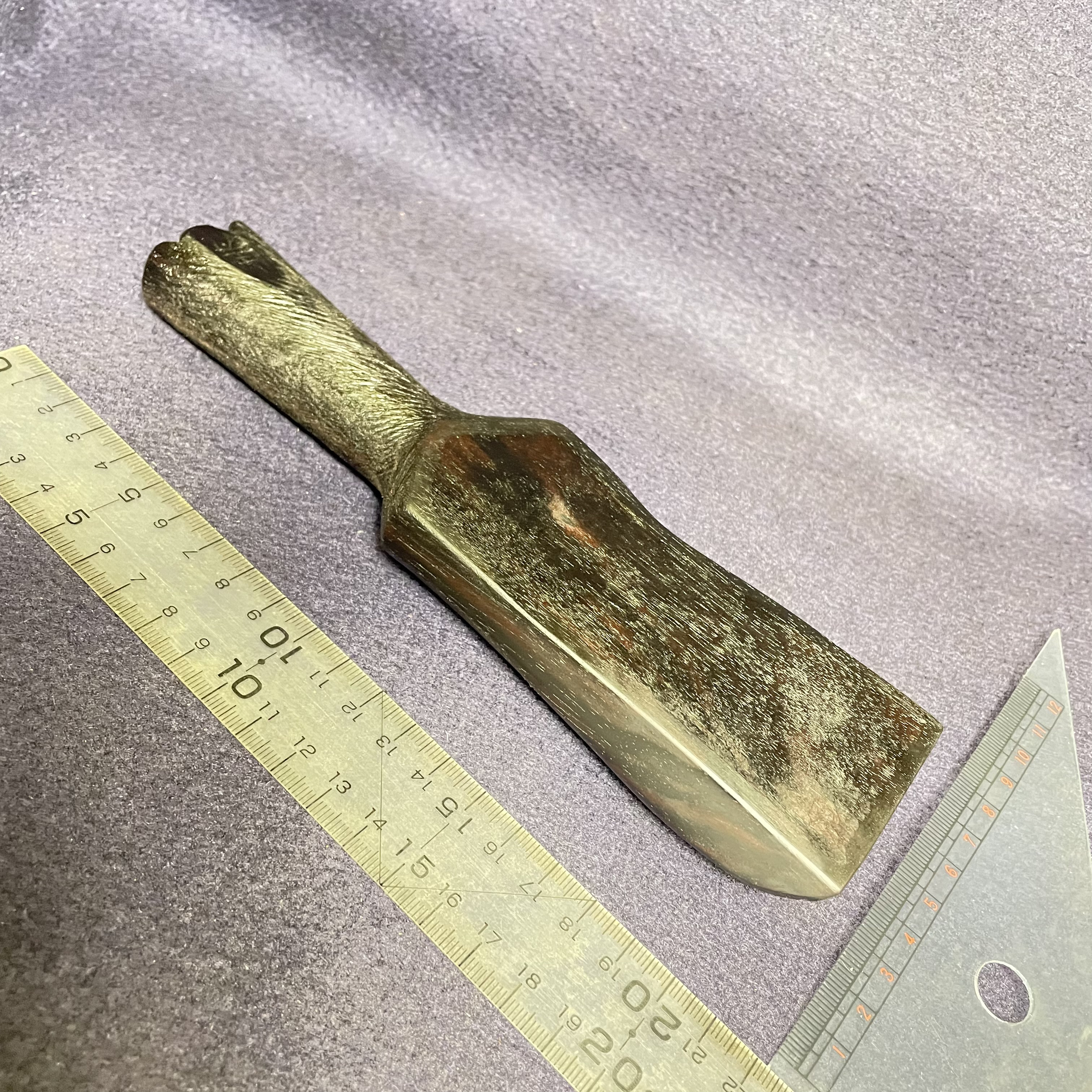 木彫 小さめ削り出し木槌(黒檀•EC252) 252g コーン(トークセン