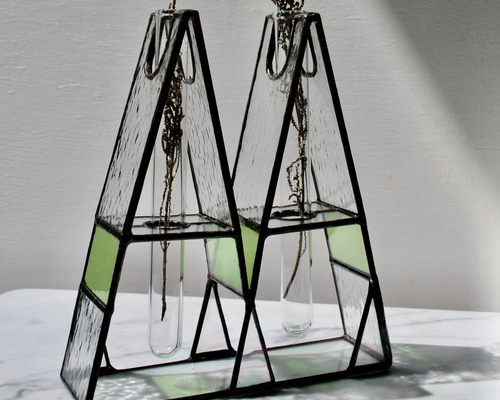 M】二輪挿しステンドグラス 新作2025 一輪挿し・花瓶・花器 ALMA