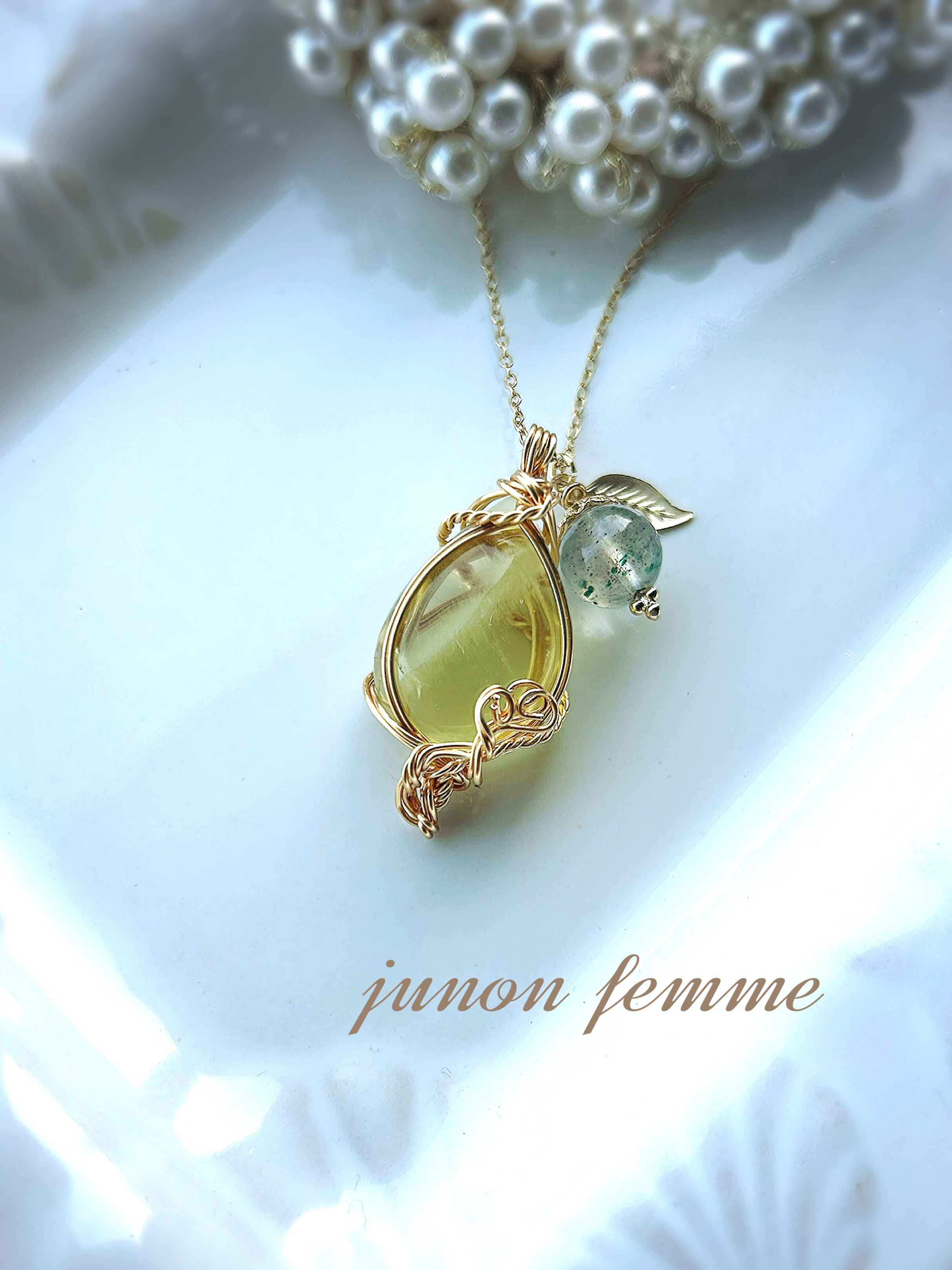 レモンクオーツネックレス