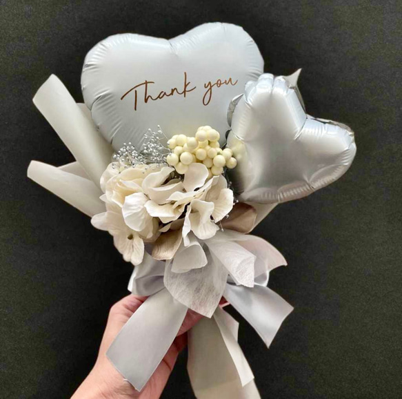 送料無料【エレガンス♡バルーンブーケ】|手持ちバルーン　花束　結婚式　謝恩会　卒業　卒園　お祝い　 4枚目の画像