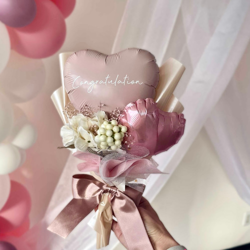卒業・入学】エレガンス♡バルーンブーケ | 手持ちバルーン 花束 結婚