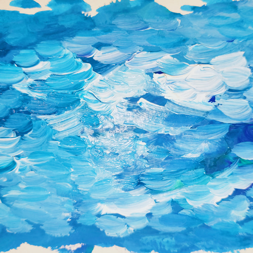 絵画　『蒼』 蒼碧の空 絵画 シンジ 通販 18694001｜Creema(クリーマ)