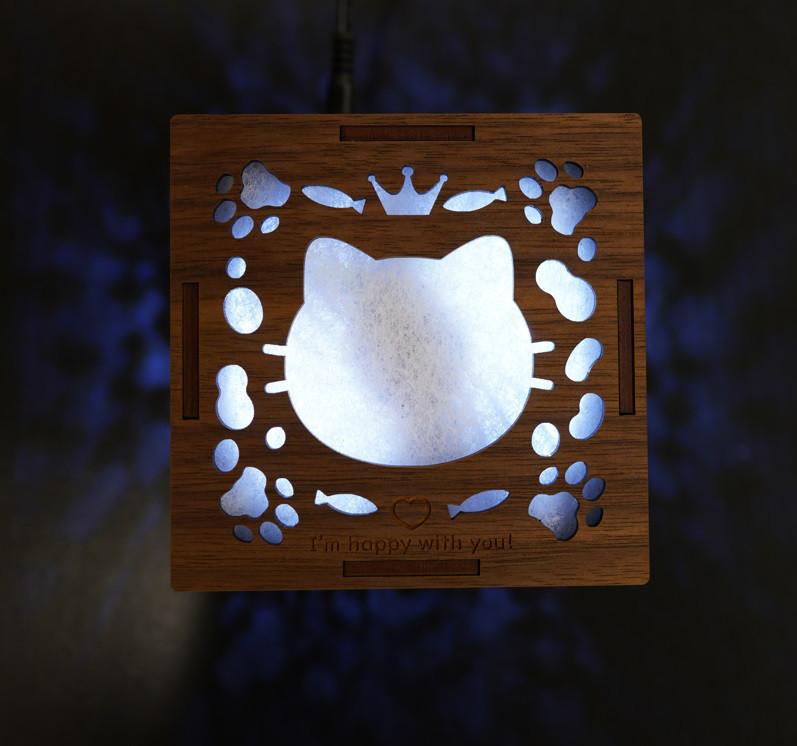 fuie ミニ行灯（ネコちゃん柄）空気清浄機　照明　ライト