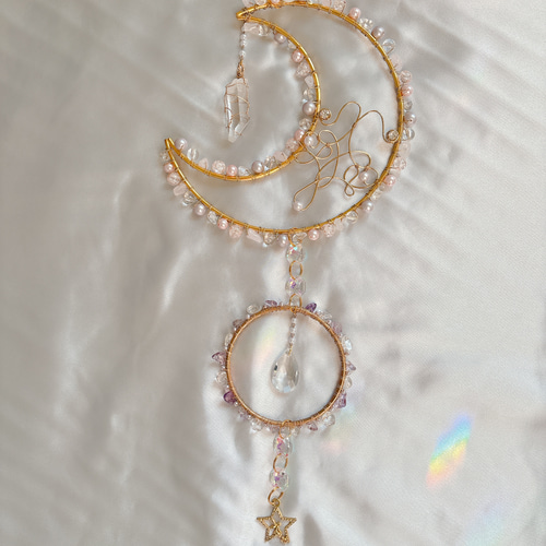 ☆aki☆ページ✩.*˚サンキャッチャー 274 クリスタルヘッジホッグ 20cmアクリルサンキャッチャー
