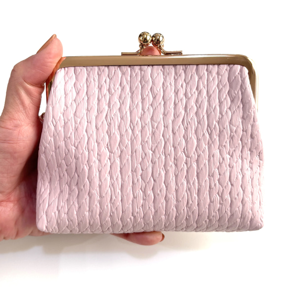 1周年記念セール中】コンパクト親子がま口財布 合皮ピンク その他ミニ