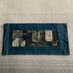 藍染め布とかすりのパッチワークタペストリー その他インテリア雑貨