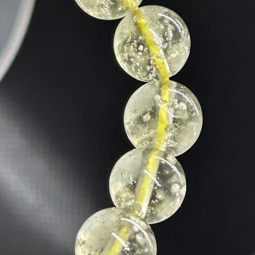 良質】リビアングラスブレスレットシュワシュワクリストバライト美品