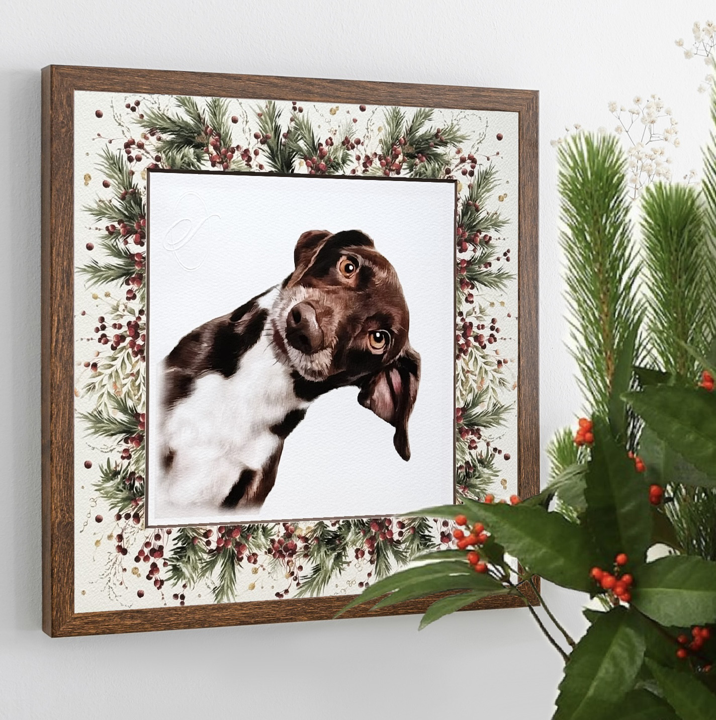 うちの子アート【似顔絵オーダー +マット台紙 +原画データ】ペットイラスト｜ペットアート｜ペット記念日｜ペット誕生日