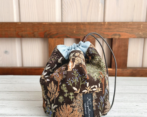 色んなリネンのまるころりん巾着♪ 色んなリネンのまるころりん巾着♪