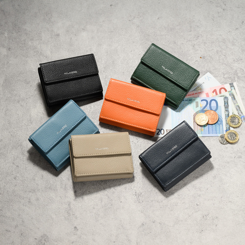 ミラグロ シュリンクレザー・三つ折り財布 キャッシュレス