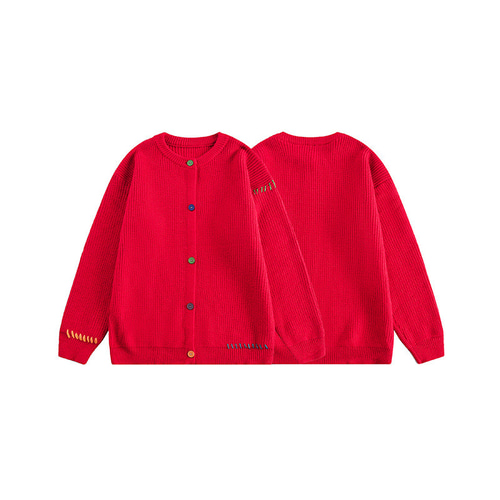 någonsstans クルーネックカーディガン　RED クルーネックウールニットカーディガン｜DAKS（ダックス）公式