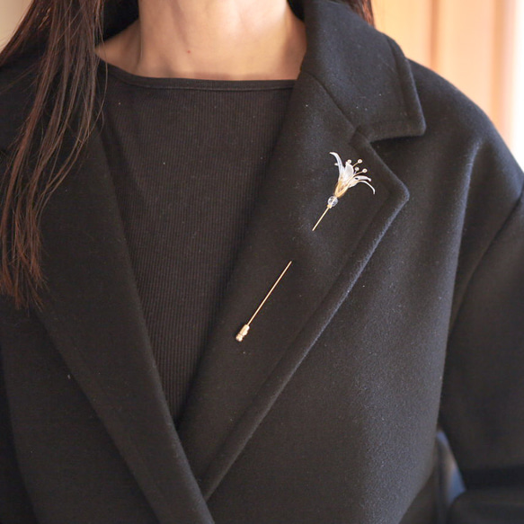 卡薩布蘭卡（百合）胸針帽子別針翻領別針偷別針 第4張的照片