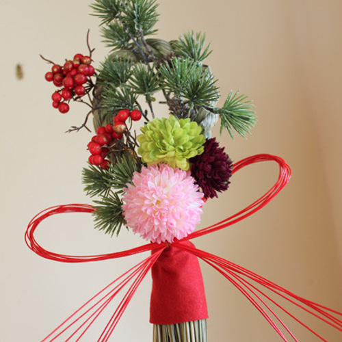 万葉松とピンポンマムの小さ目しめ縄飾＊＊ しめ縄・しめ飾り Grandma