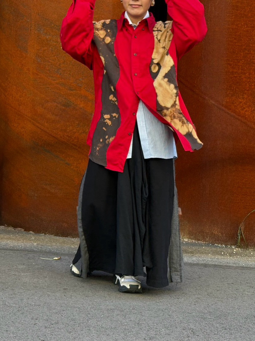 リメイク　フレイミング　シャツ　ブラウン　茶　brown