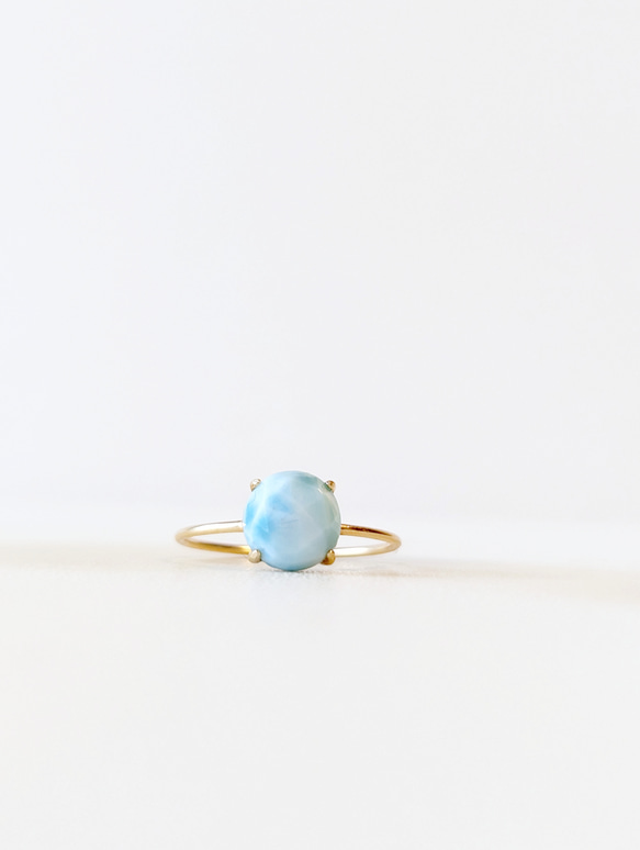 天然石　お守り　リング　ラリマー ラリマー リング ラリマー 指輪 ゴールド | Momi Accessory