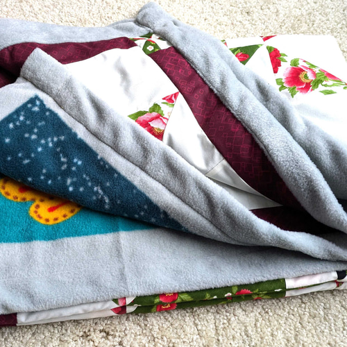 クリスマスカラーパッチワーク、ブランケット、ひざ掛け その他