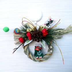 獅子頭のお正月リース飾り 小25-1 しめ縄・しめ飾り kisetukazari2