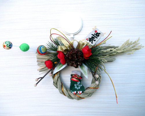 リース しめ飾り 秀〆 正月飾り しめ飾り 玄関飾り 室内飾り 車飾り ミニリースセット