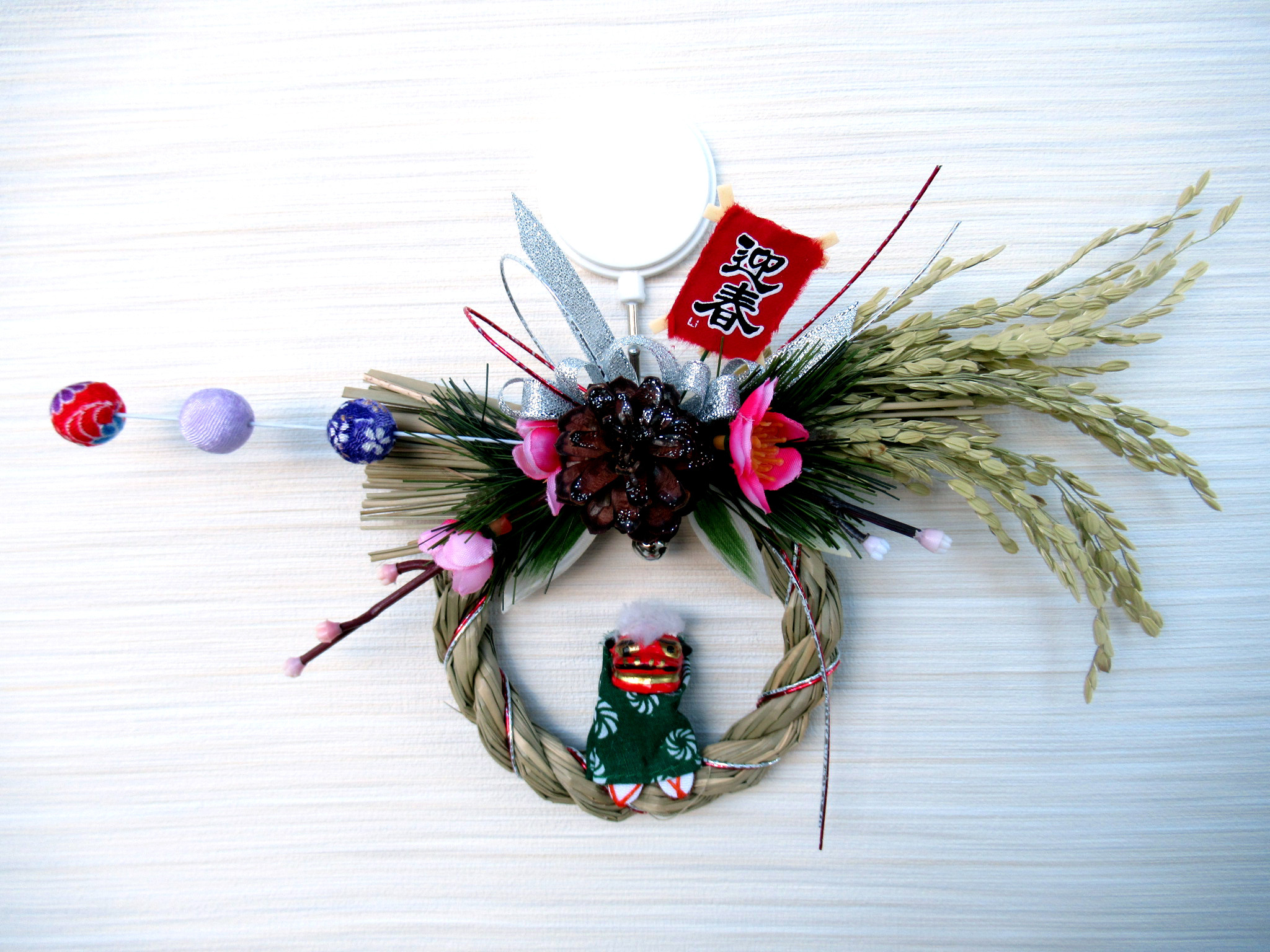 獅子頭のお正月リース飾り 小25-2 しめ縄・しめ飾り kisetukazari2