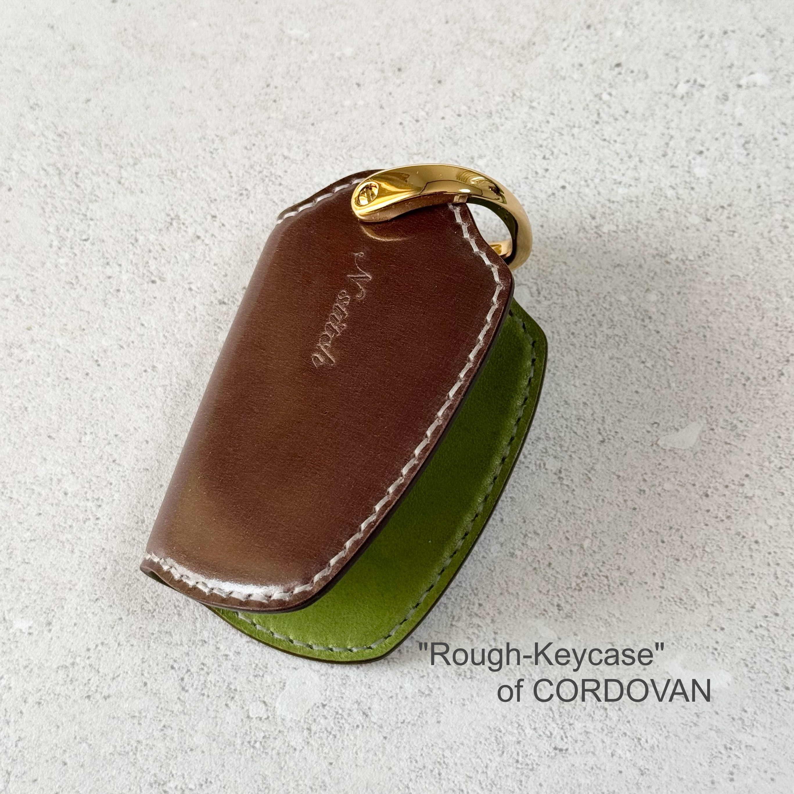 受注製作/ダークブラウン/オイルコードバンのキーケース/配色2種/スマートキー＋鍵2本収納