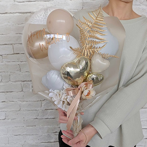 結婚式・卒業祝い】ホワイトベージュブーケ │ お洒落 謝恩会 花束