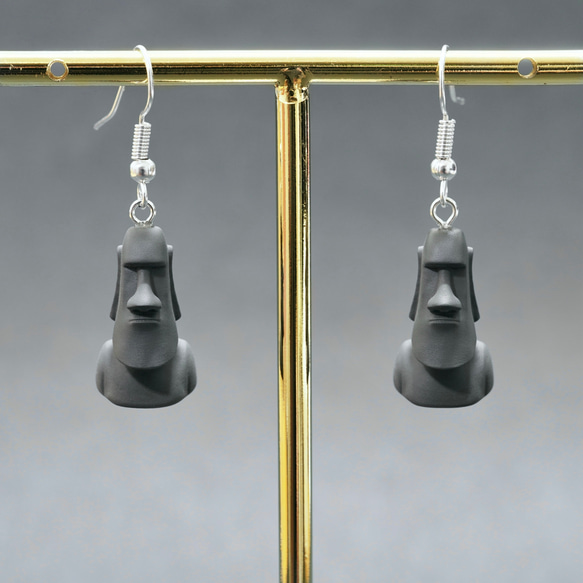 オニクス　モアイ像　ブックスタンド　ペア　エスニック オニクス モアイ像 ブックスタンド ペア エスニック インテリア小物