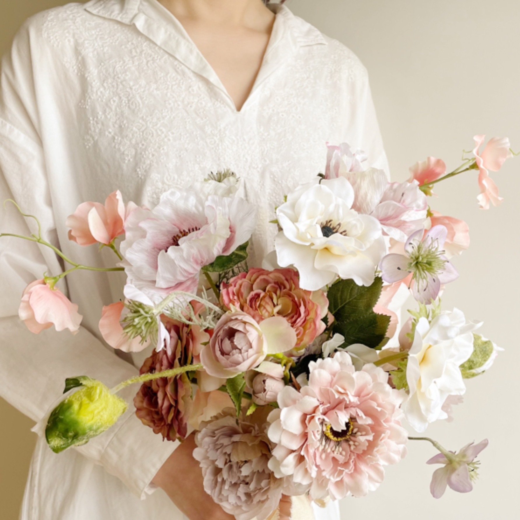 アートフラワーブーケ&ブートニア　ニュアンスピンク