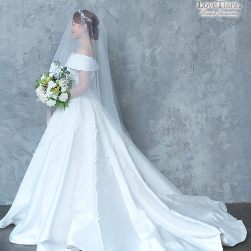 ウェディングベール　ミディアム　クラウディア　SHP006 結婚式 ミディアムベール ギャザーなし VSMF-01|花嫁 結婚式 挙式