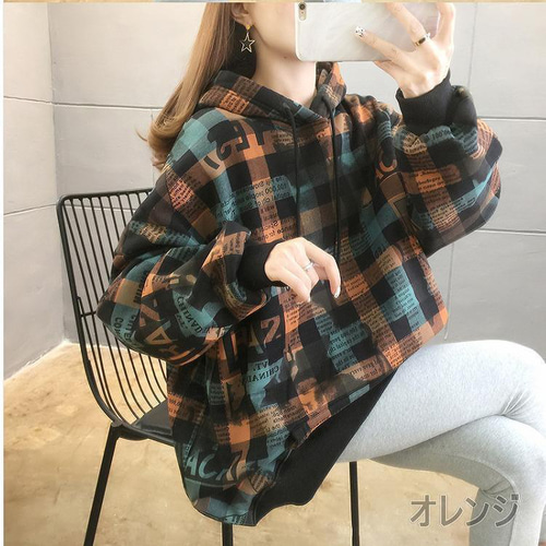 Swagger チェック柄パーカー Lサイズ WEGO（ウィゴー） シャツ WEGO/チェックグラフィックZIPパーカー