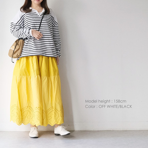 (20%OFF SALE) ヴァンブラン vent blanc (2025SS 春夏) セーラーカラー ボーダーデザインプルオーバー VC251703 vent blanc (20%OFF SALE) ヴァンブラン (2025SS 春夏) セーラー