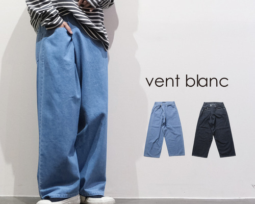 安いそれに目立つ 2025SS】10ozデニム VBP251310 blanc vent タックワイドパンツ パンツ