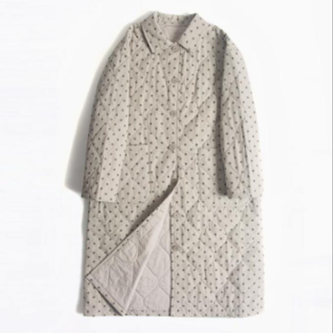 冬のレトロ ドット 長袖 綿服