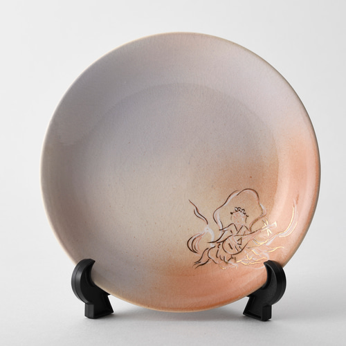 2025年干支 イヤープレート 〚弁天巳〛 楽入窯製 手描き 巳 蛇 ヘビ