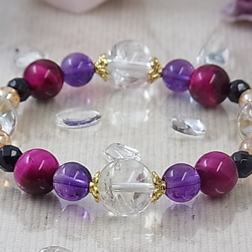 幸運への導き 虹入り アイリス 愛人気 お金 アメジスト ピンクタイガー