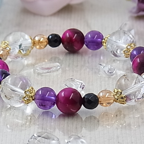 幸運への導き 虹入り アイリス 愛人気 お金 アメジスト ピンクタイガー