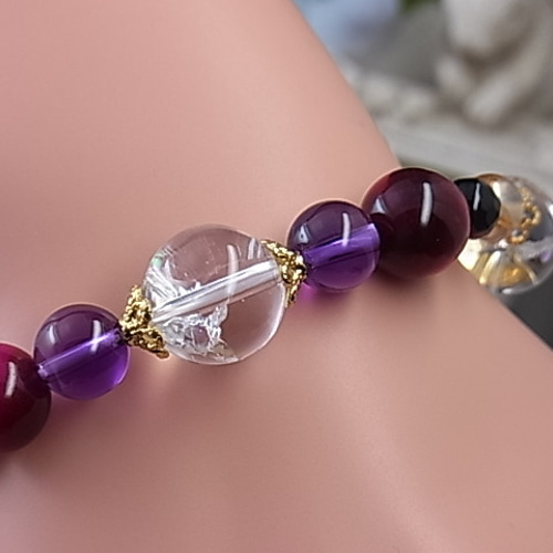 幸運への導き 虹入り アイリス 愛人気 お金 アメジスト ピンクタイガー