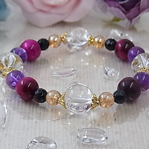 幸運への導き 虹入り アイリス 愛人気 お金 アメジスト ピンクタイガー