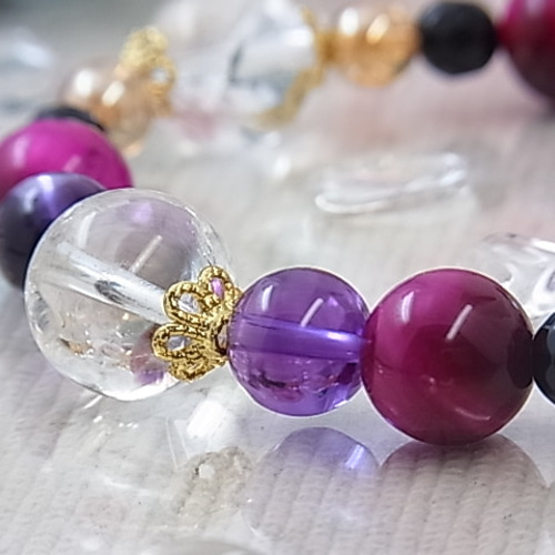 幸運への導き 虹入り アイリス 愛人気 お金 アメジスト ピンクタイガー