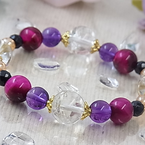 幸運への導き 虹入り アイリス 愛人気 お金 アメジスト ピンクタイガー