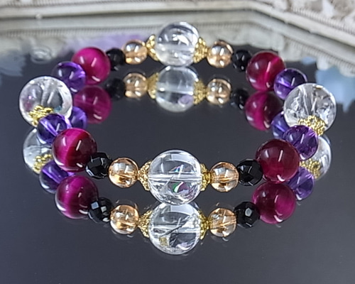 幸運への導き 虹入り アイリス 愛人気 お金 アメジスト ピンクタイガー