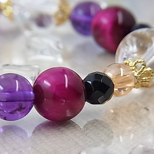 ⑧17.9mm アイリスピンクアメジスト　内周18.5cm ブレスレット ⑧17.9mm アイリスピンクアメジスト 内周18.5cm ブレスレット ⑧17.9mm