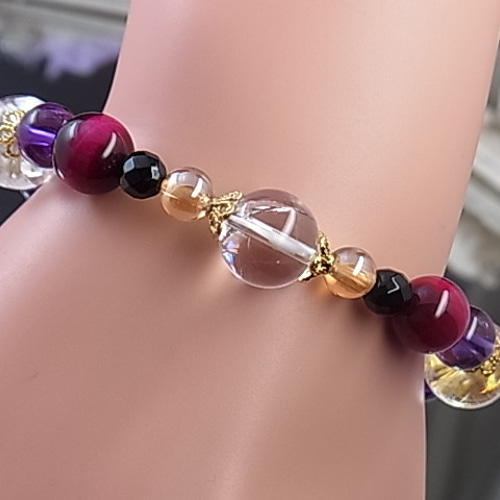 幸運への導き 虹入り アイリス 愛人気 お金 アメジスト ピンクタイガー