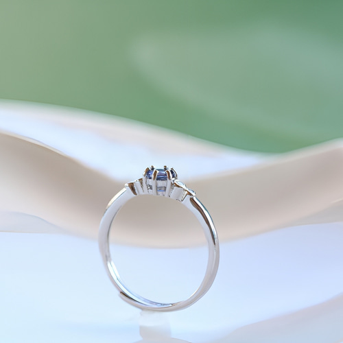 天然石アイオライト「すみれの宝石」 silver925 フリーサイズ ロンド