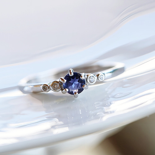 天然石アイオライト「すみれの宝石」 silver925 フリーサイズ