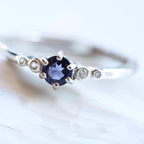天然石アイオライト「すみれの宝石」 silver925 フリーサイズ