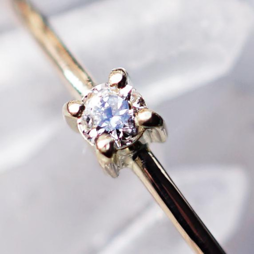 K18ダイヤモンド2mmブリリアントカット爪留めリング ～Ethel 指輪