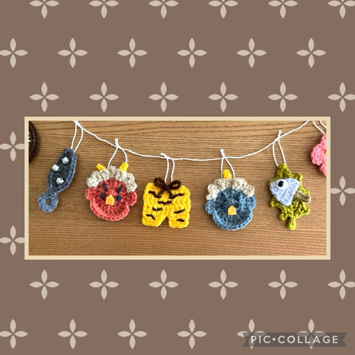 節分ガーランド 鬼 鬼のパンツ ひいらぎいわし ハンドメイド