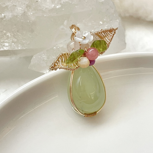 天然石のアクセサリー　めげページ coloration】*彩りの天然石*チャーム4点セット*C | Stella accessory