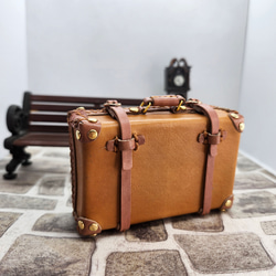 受注製作】本革1/6ドール用ミニチュアクラッシックトランク（焦茶